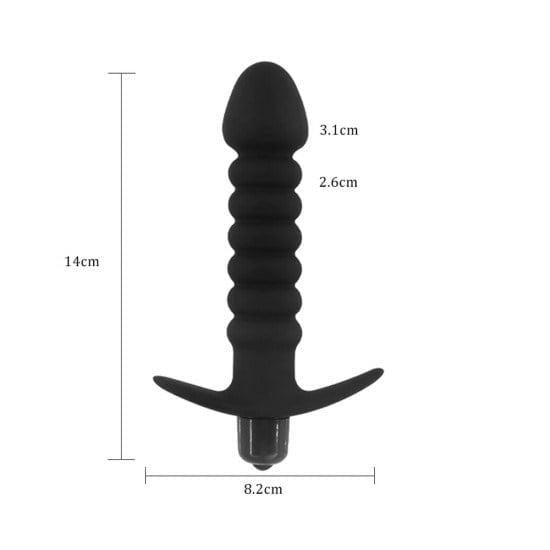Backpart Titreşimli Çapalı Anal Plug – Boğumlu Premium Tasarım