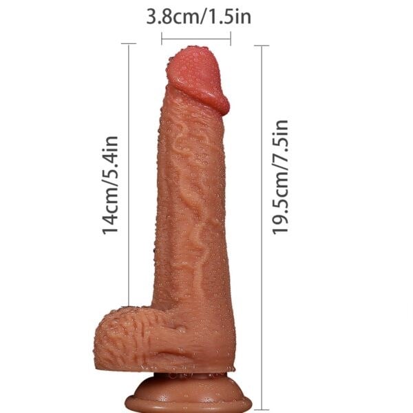 Gerçekçi Güçlü Vakum Tabanlı Realistik Dildo 19,5 CM