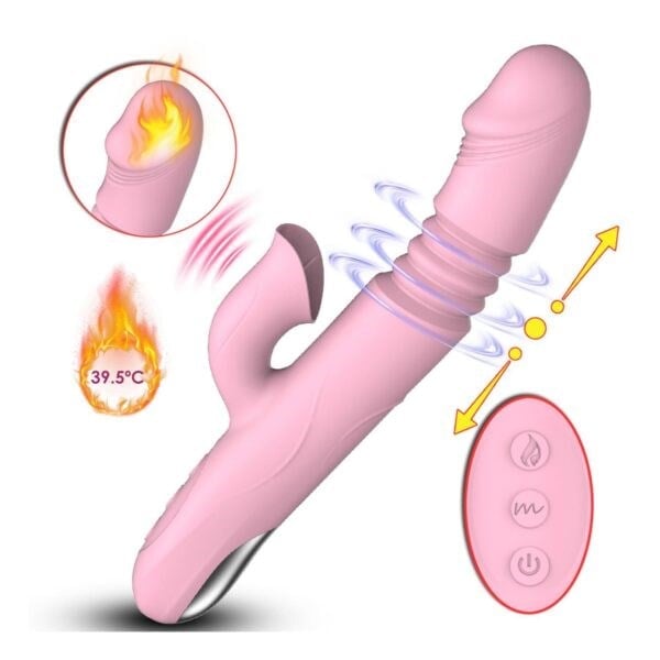 Modern Dilli Şarj Edilebilir Isıtıcılı Rabbit Vibratör Soft Pembe