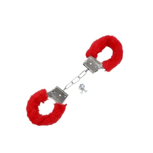 Peluşlu Metal Fantezi Kelepçe – Kırmızı BDSM Aksesuarı