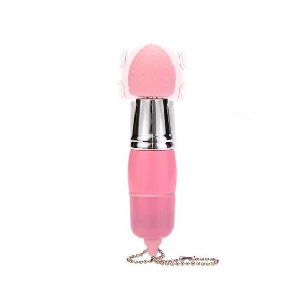 Premium 3 Başlıklı Mini Anahtarlık Vibratör Pembe