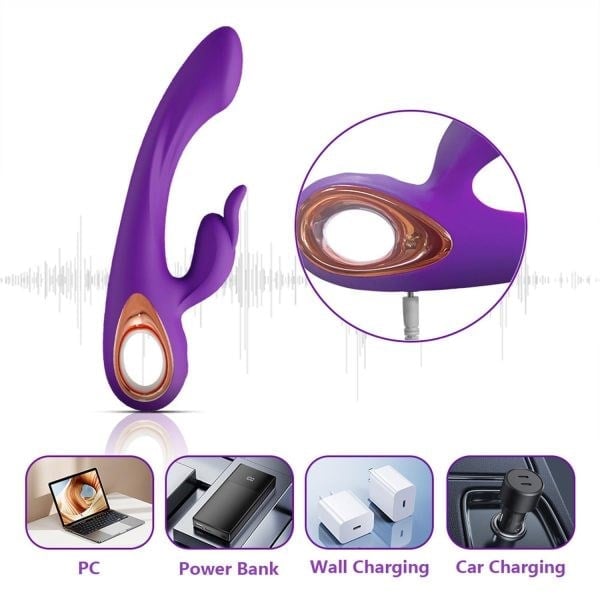 Premium Şarjlı Rabbit Klitoral Vibratör Mor