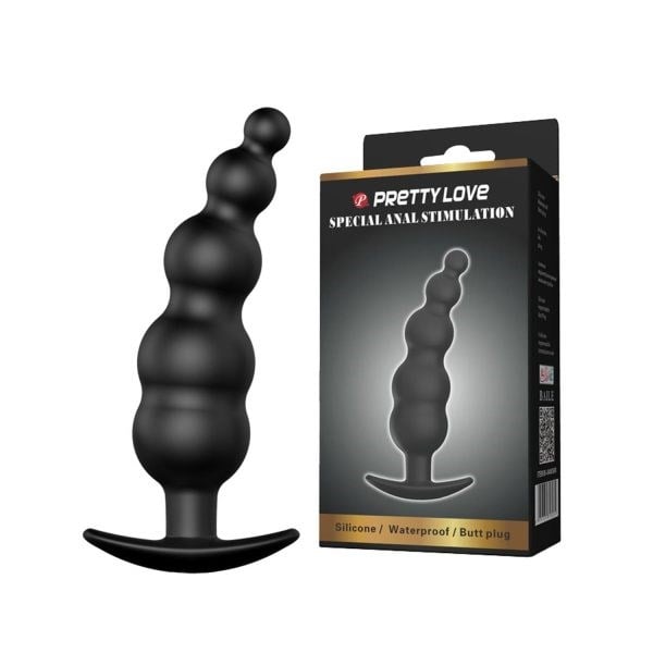 Pretty Love Boncuklu Jelly Anal Plug | Kademeli Esnek Tasarım