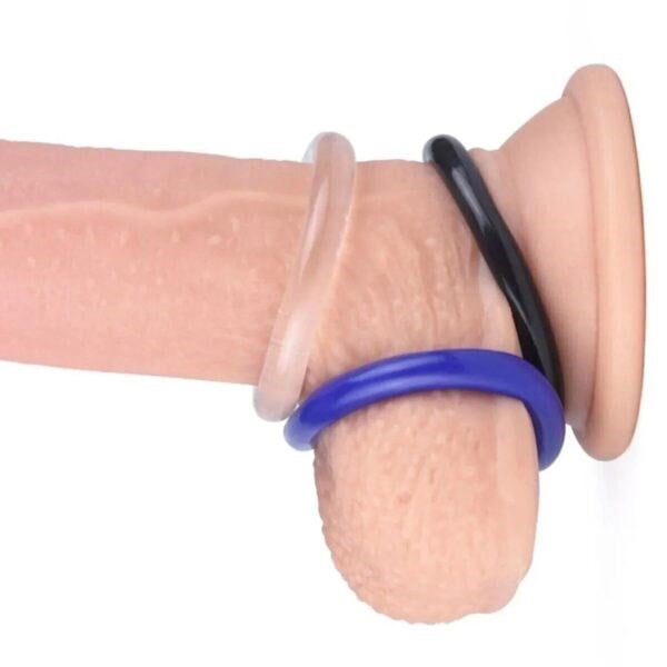 Renkli Silikon Penis Halkası 3'lü Set – Performans Destekleyici Seri