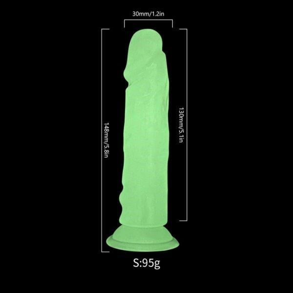 Şeffaf Fosforlu Dildo 13 CM – Yumuşak Silikon Vakum Tabanlı