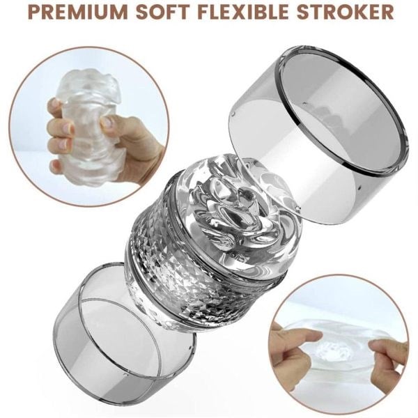 Şeffaf Spiral Grip Vakumlu Mastürbatör Cup