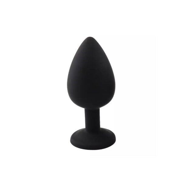 Siyah Elmas Taşlı Anal Plug 8 CM | Silikon Orta Boy Plug