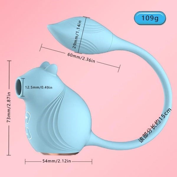 USB Şarjlı Klitoral Uyarıcılı Vakumlu Sincap Vibratör Sarı