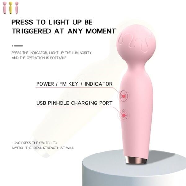 USB Şarjlı Mikrofon Wand Vibratör Pembe