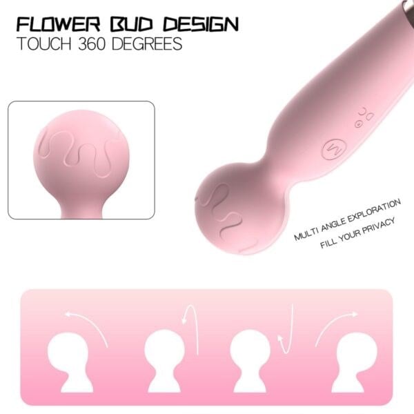 USB Şarjlı Mikrofon Wand Vibratör Pembe