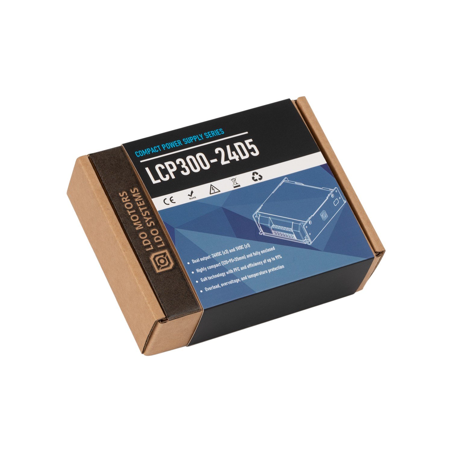 LDO Güç Kaynağı 24V-5V Çift Çıkışlı LCP300-24D5