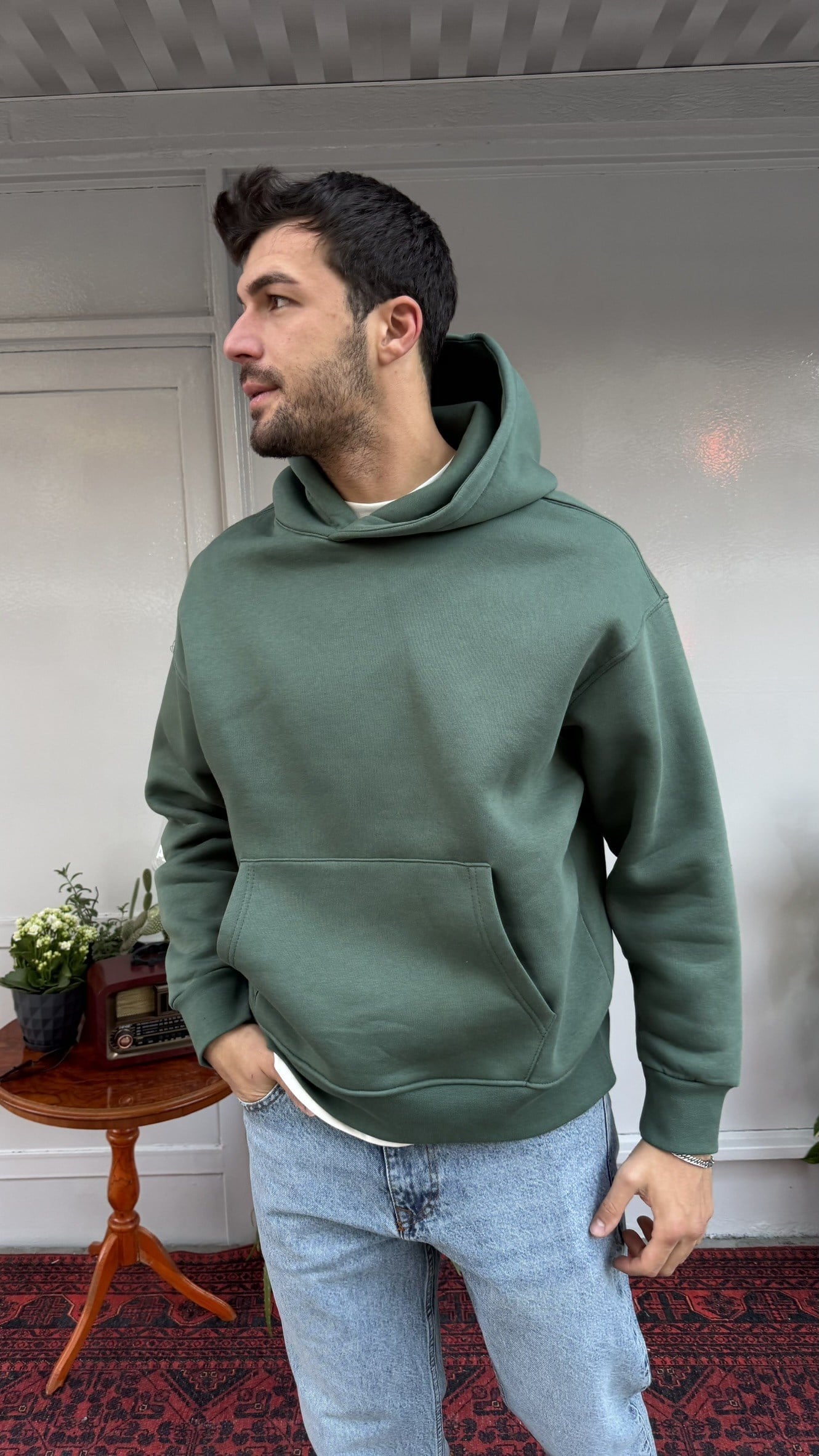 2512 Düz Basic Kapüşon