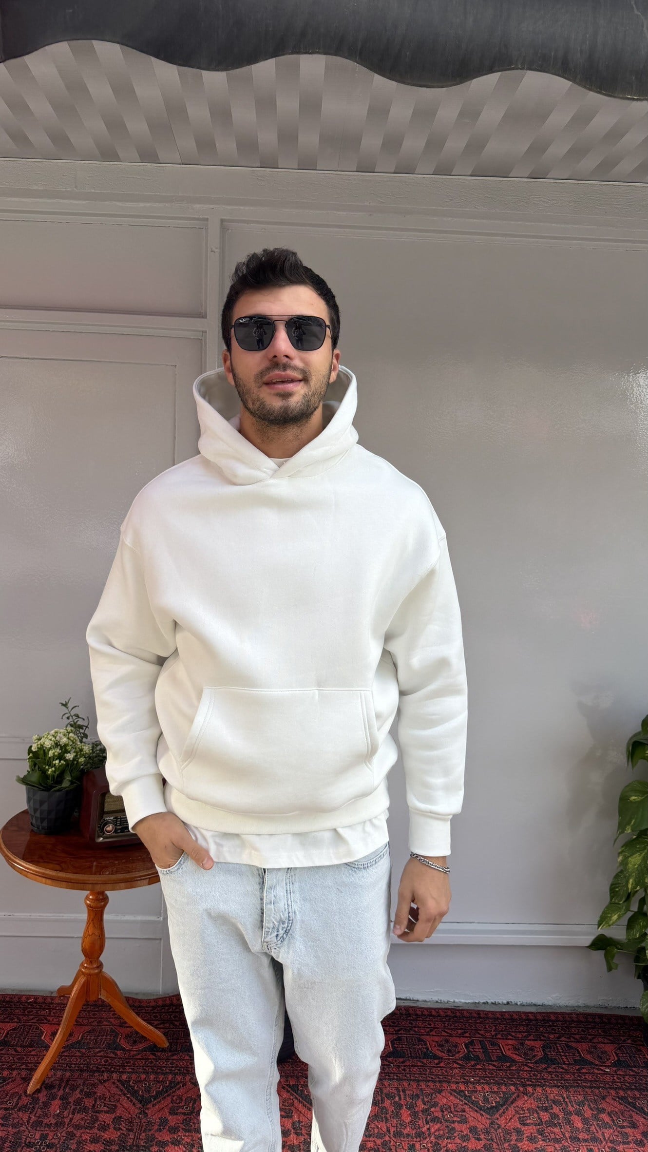 2512 Düz Basic Kapüşon