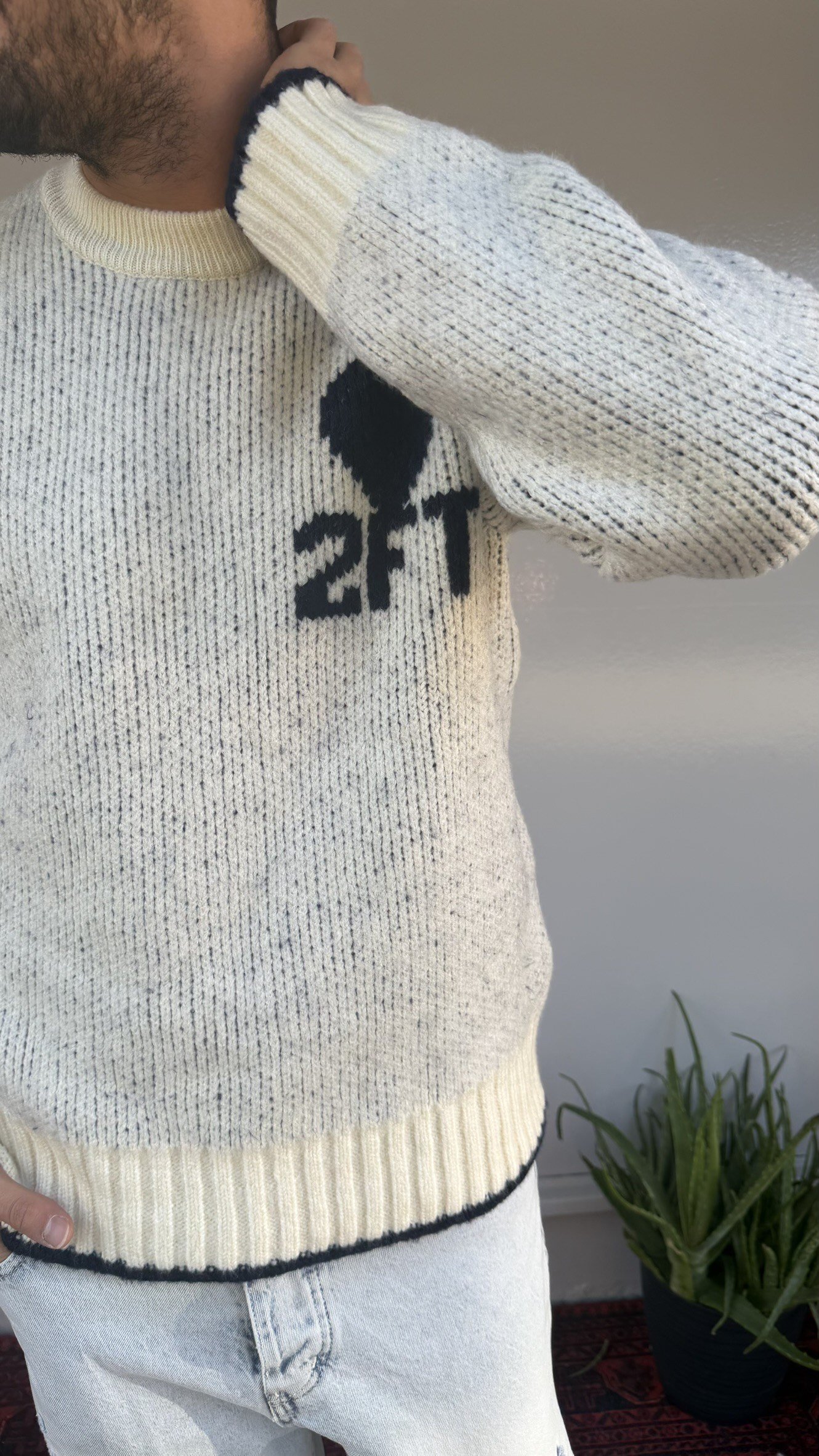 2512 Kalp Desenli Yün Kazak