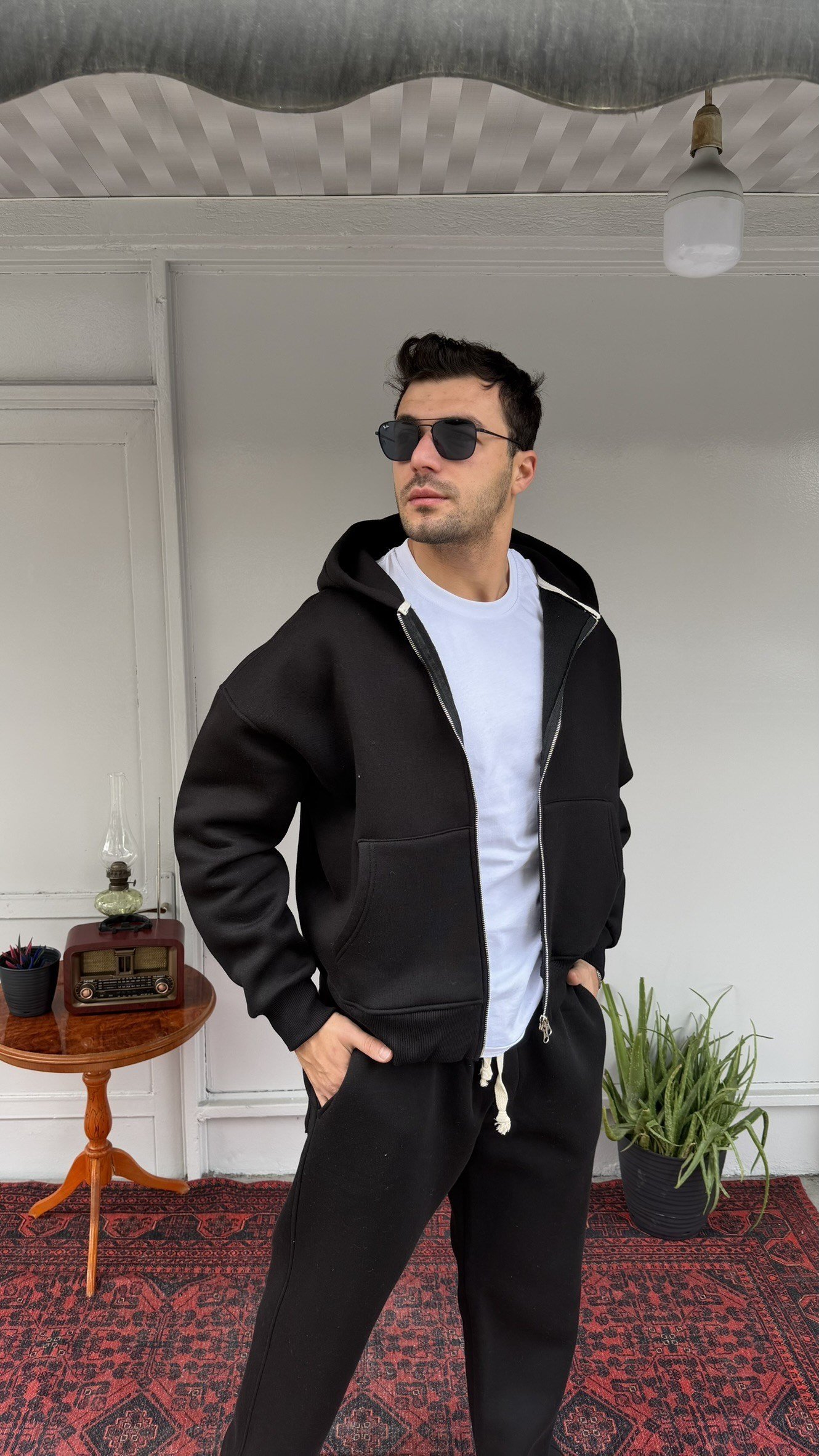 3 İplik Şardonlu Kapüşonlu Ceket