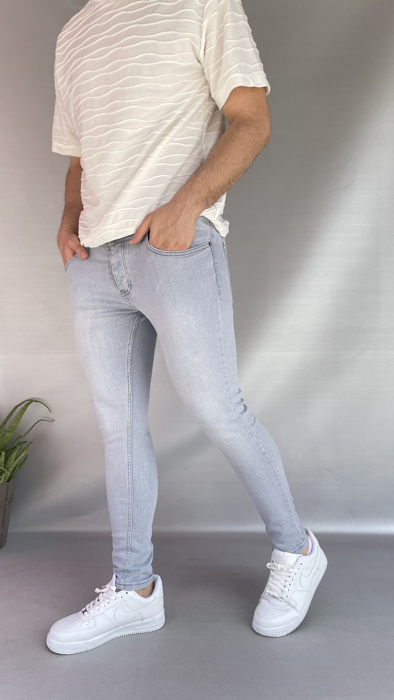 Açık Gri Skinny Jean