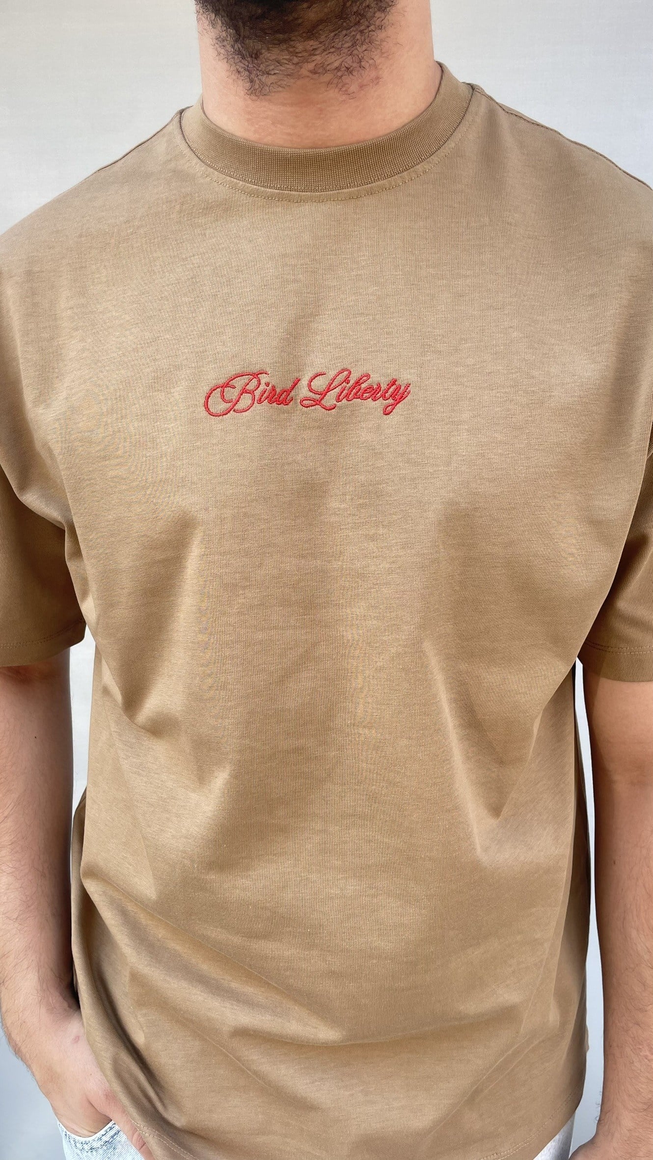 Bird Sırt Nakış Baskılı Oversize T-shirt
