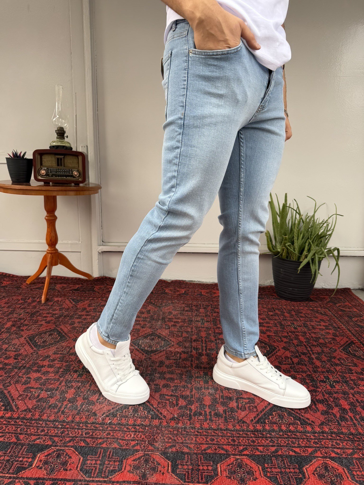 Buz Mavi Yıkamalı SkinnyFit Jean
