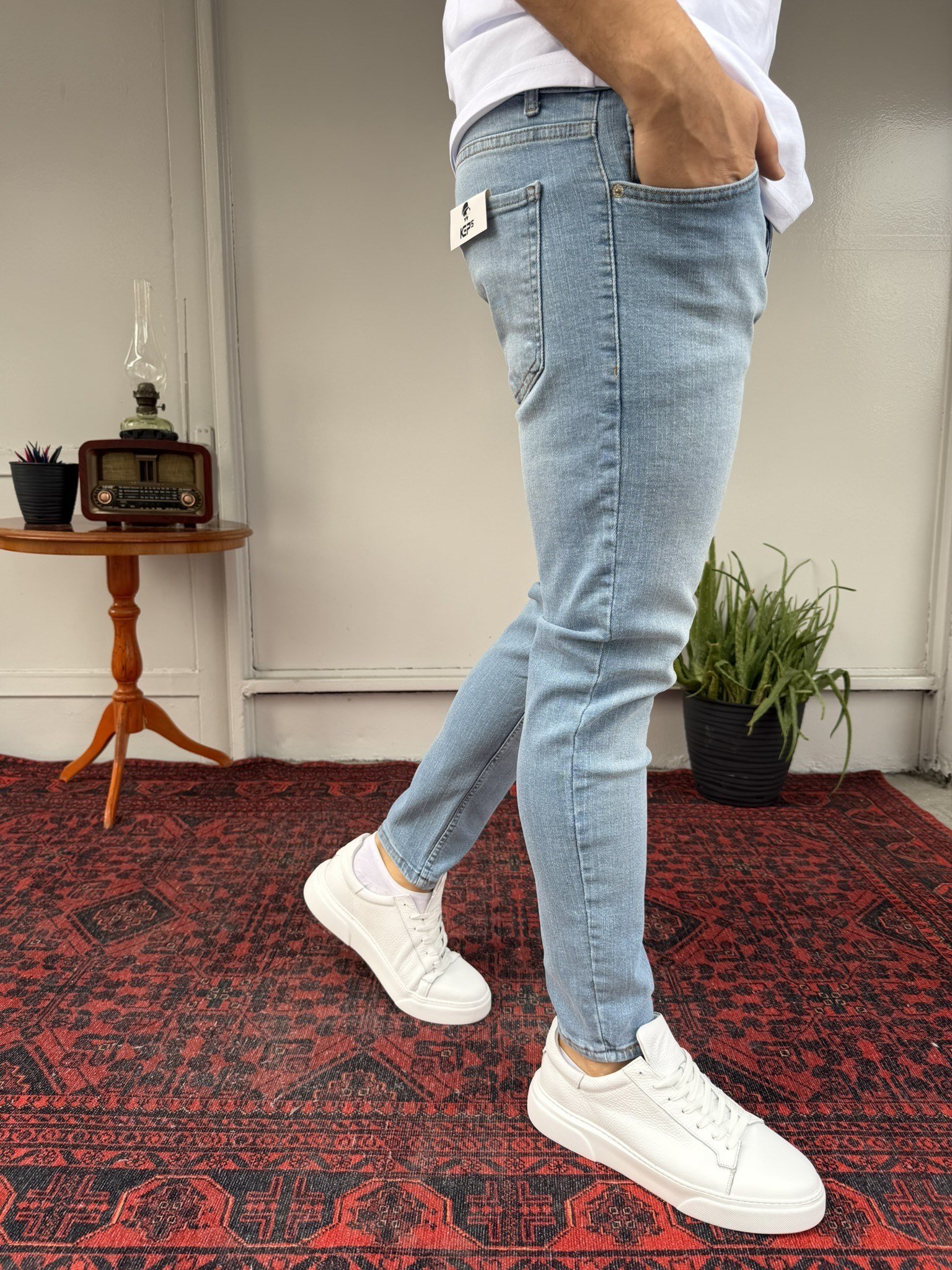 Buz Mavi Yıkamalı SkinnyFit Jean