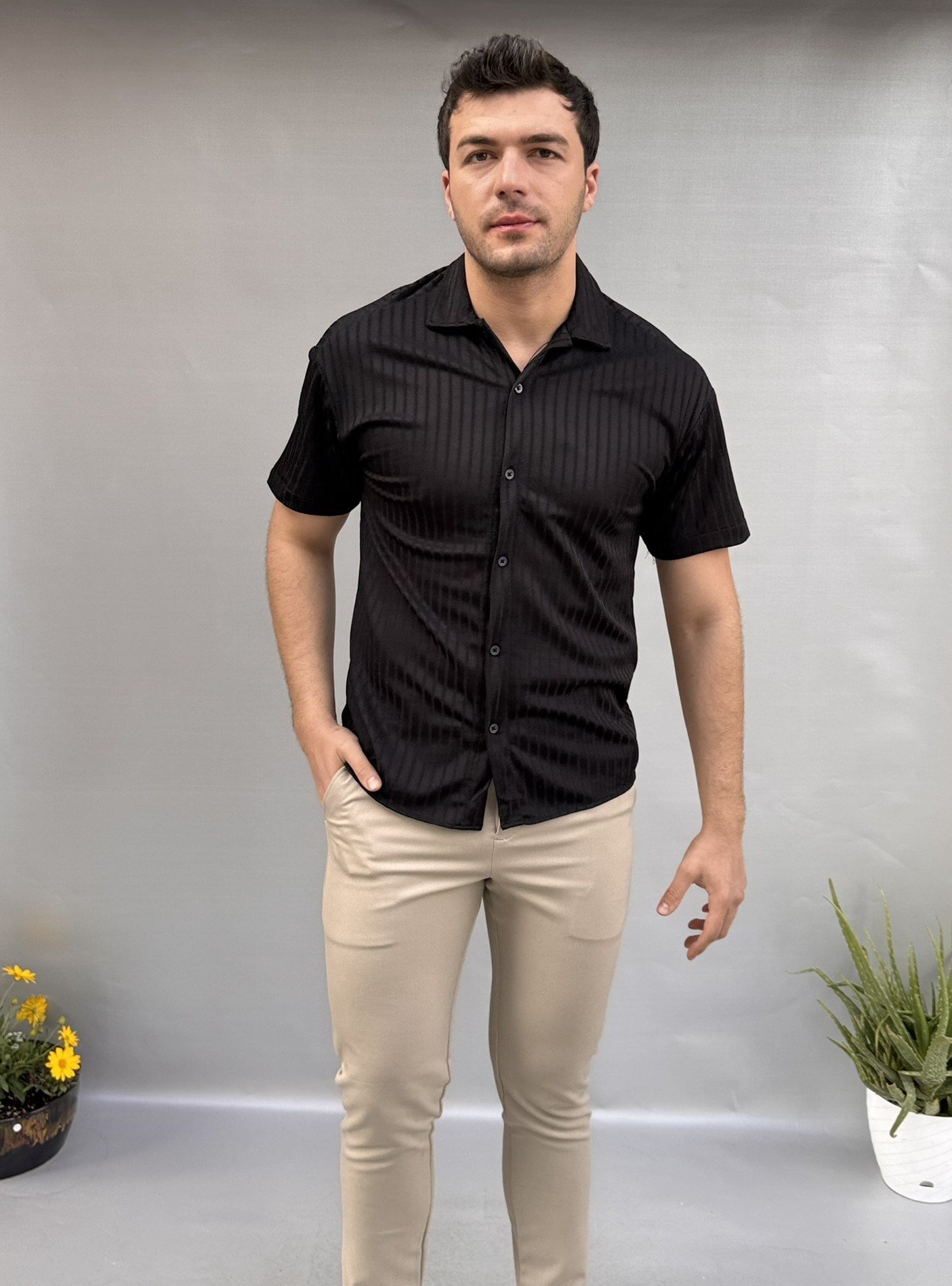 Çizgili Slim Fit Gömlek
