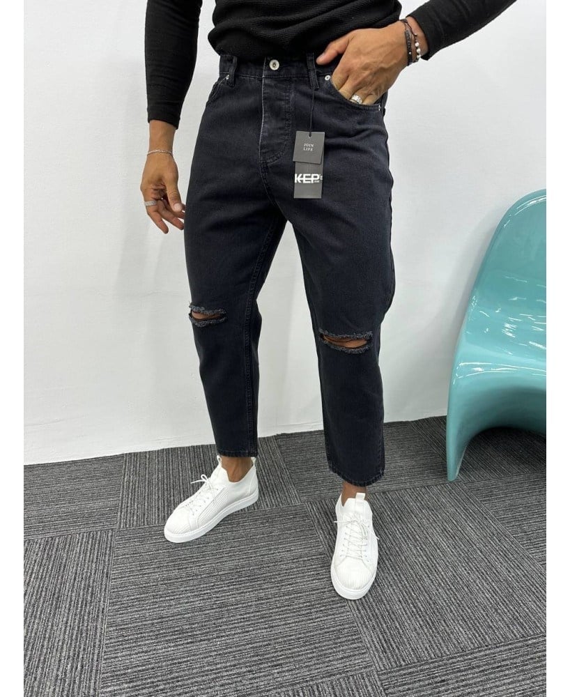 Diz Yırtık Boyfriend Jean