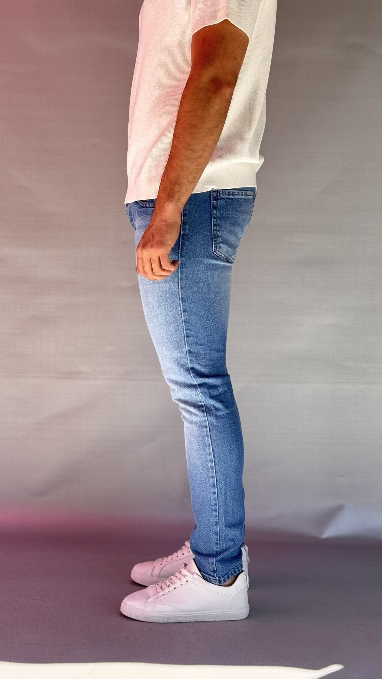 Düz Mavi Slim Fit Jean