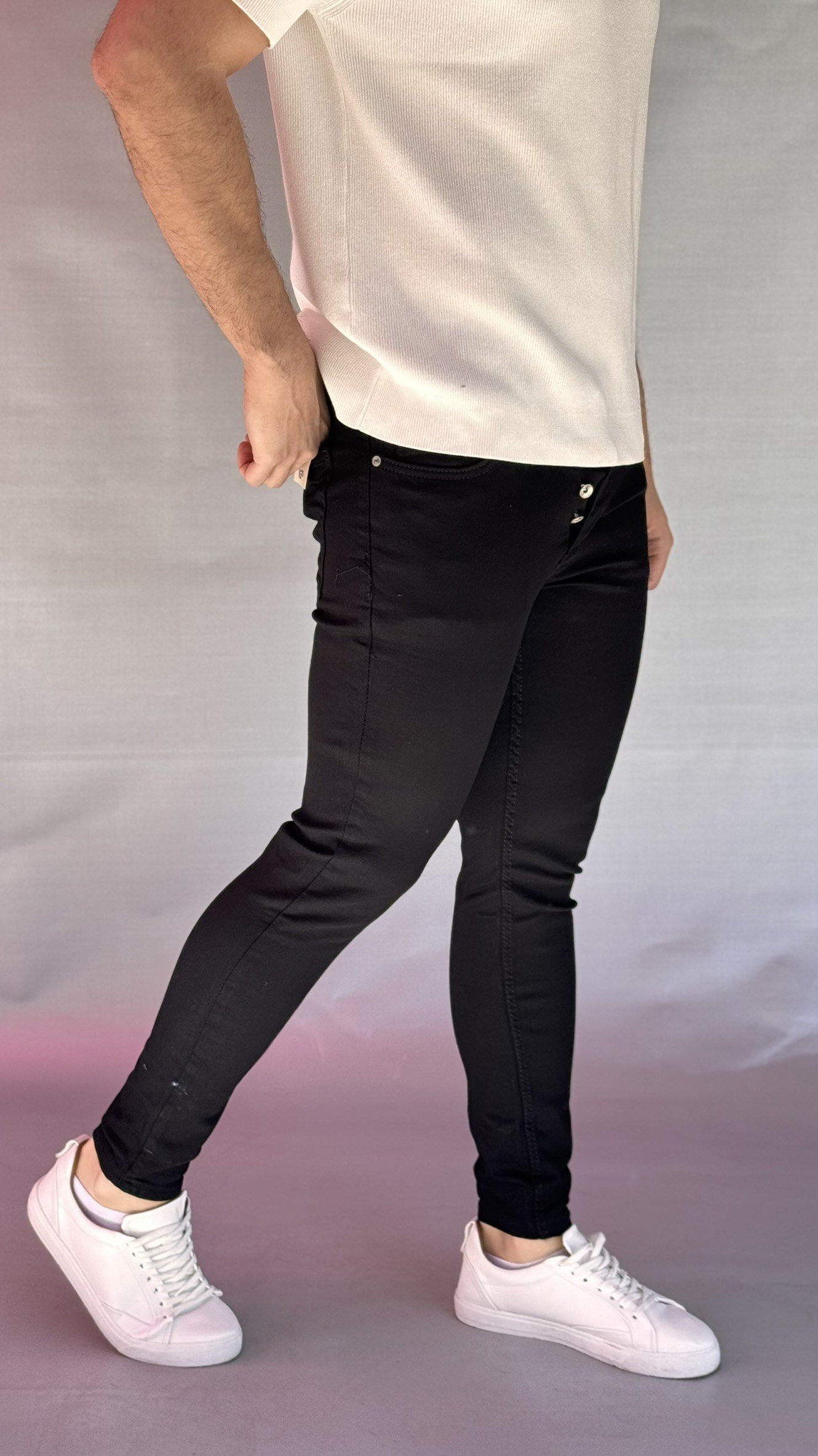 Düz Siyah Slim Fit Jean