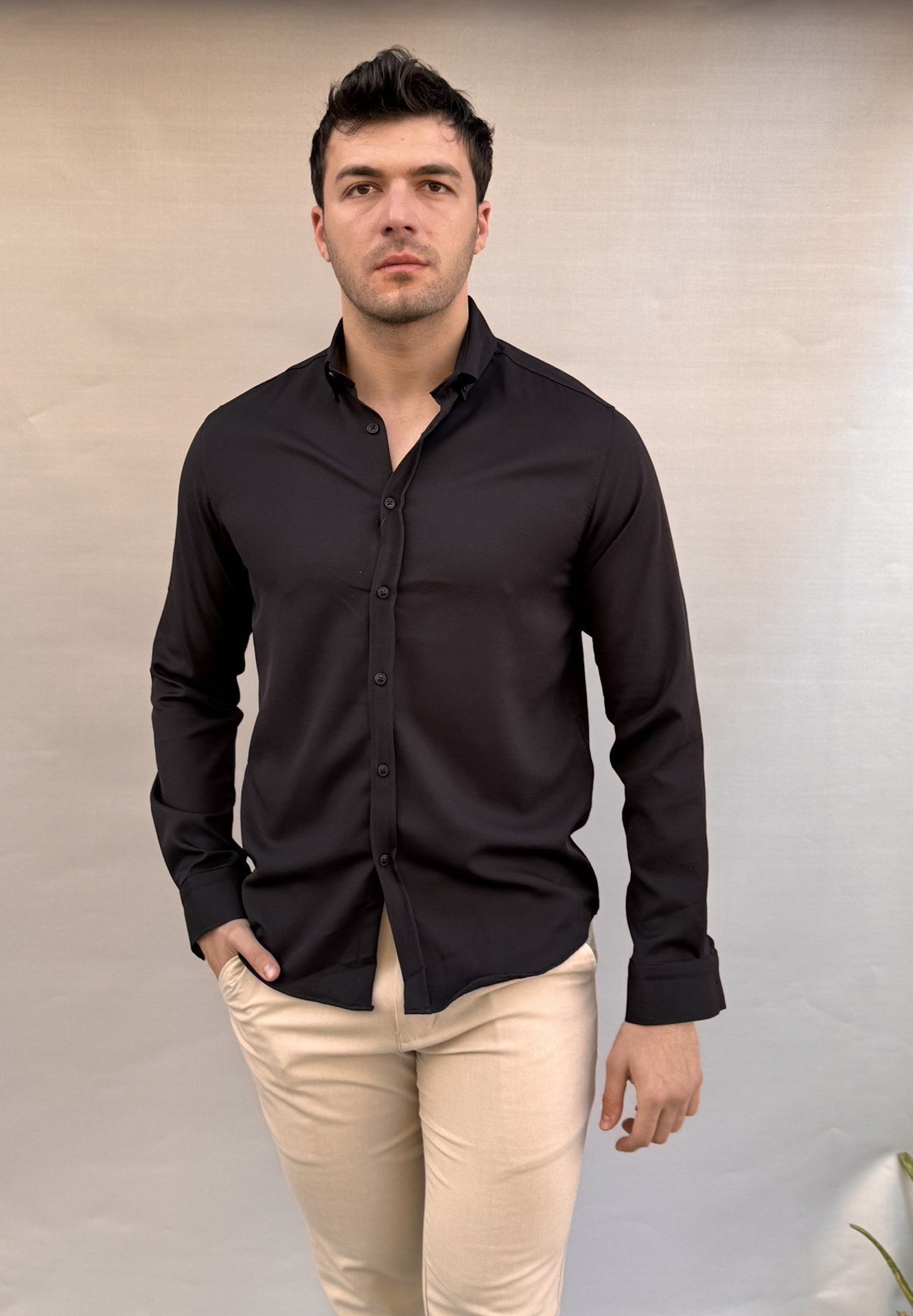 Düz Slim Fit Gömlek