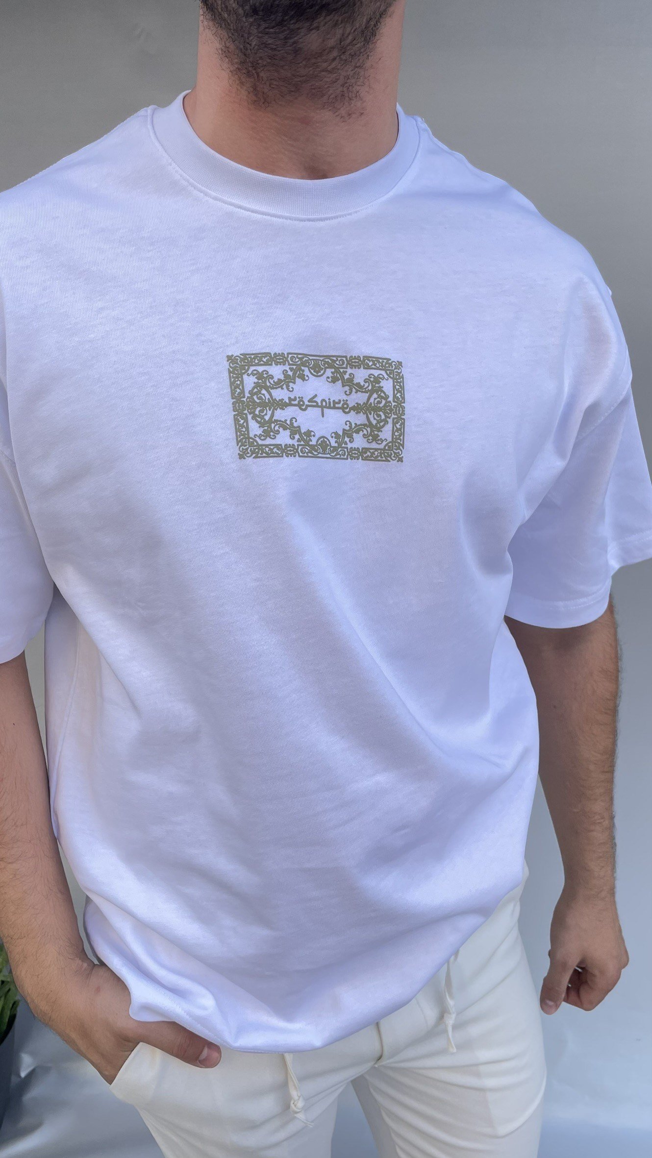 Etnik Sırt Baskılı Oversize T-shirt