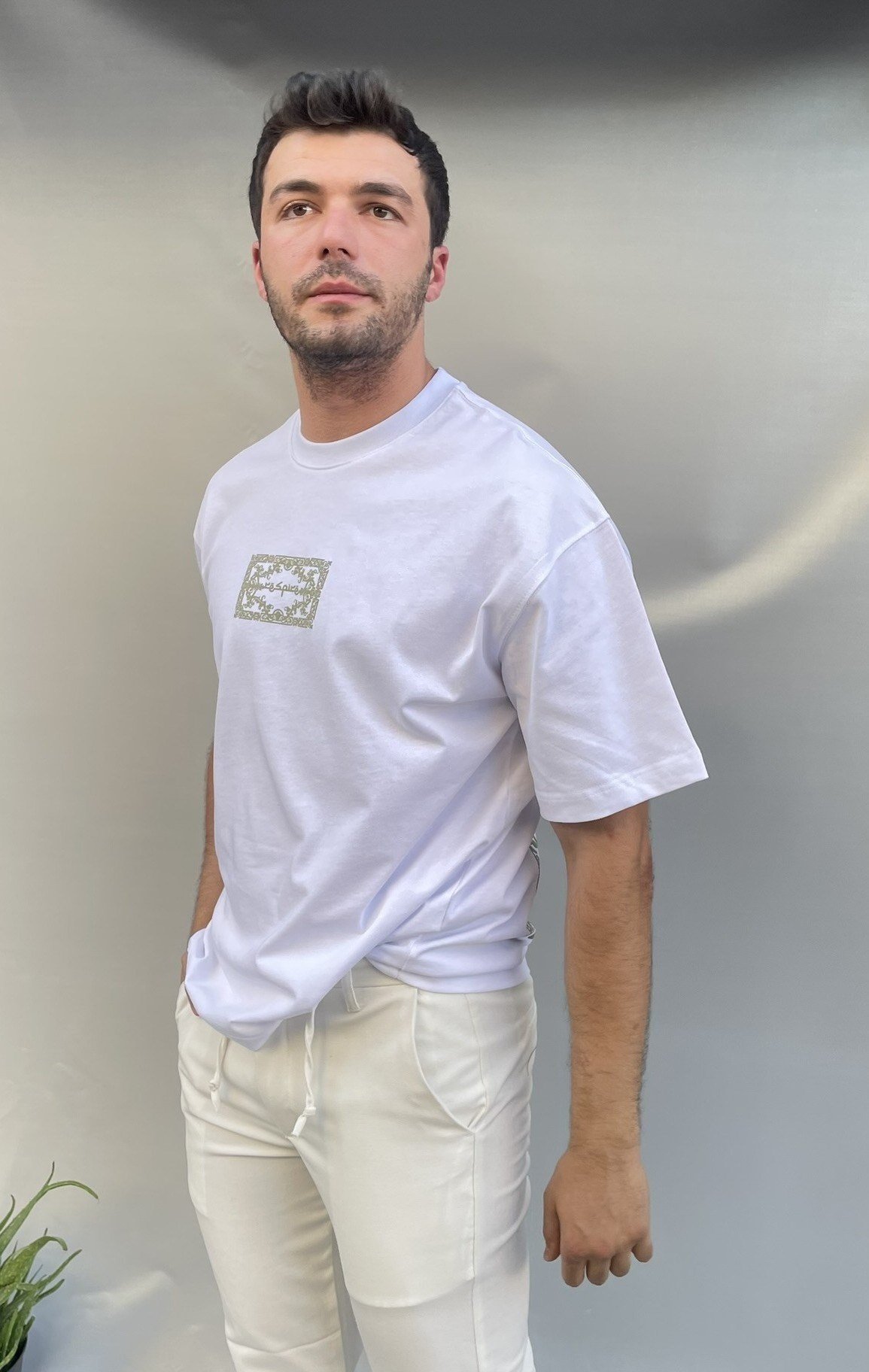 Etnik Sırt Baskılı Oversize T-shirt