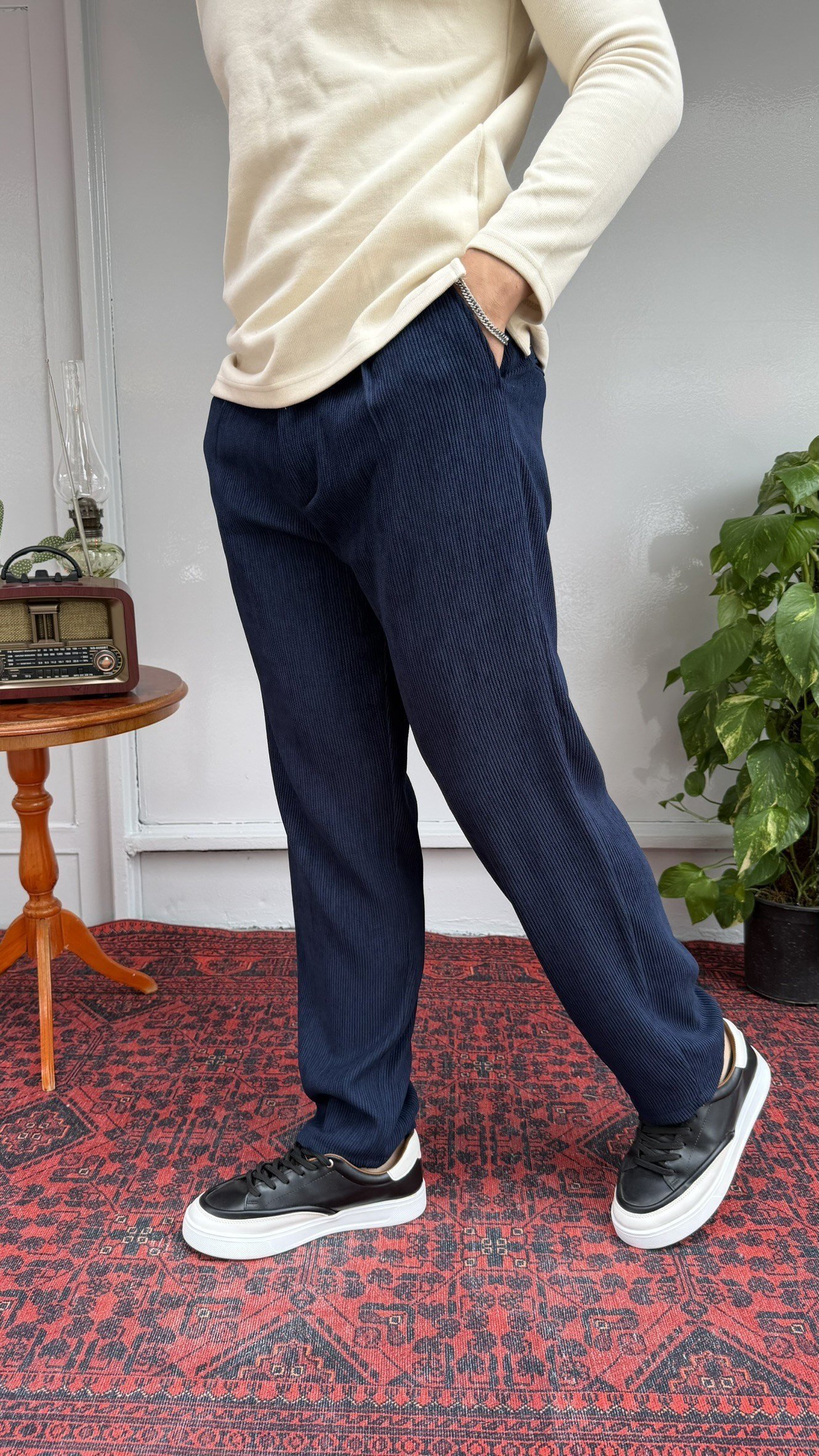 Fitilli Kadife Baggy Pantolon