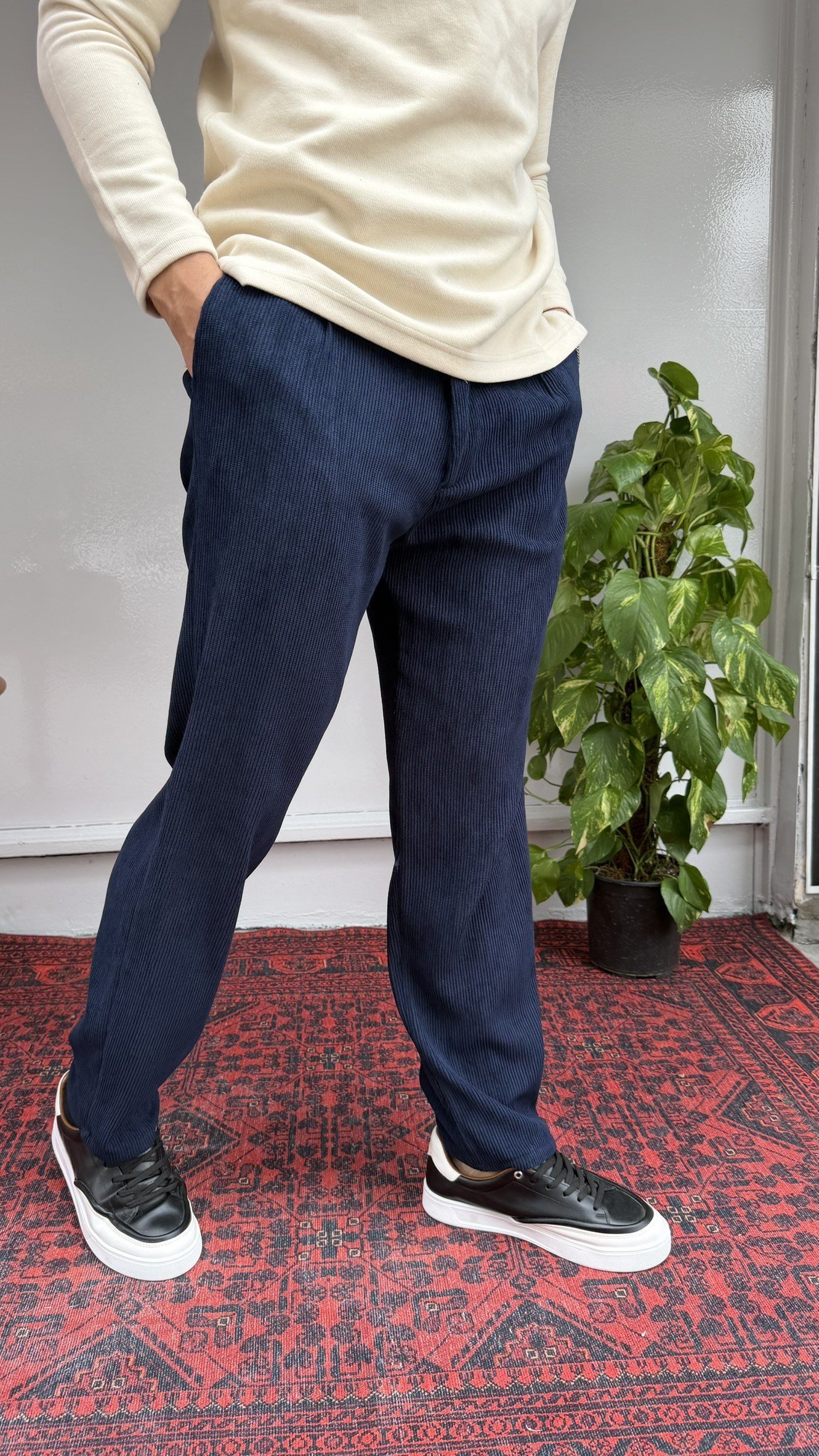 Fitilli Kadife Baggy Pantolon