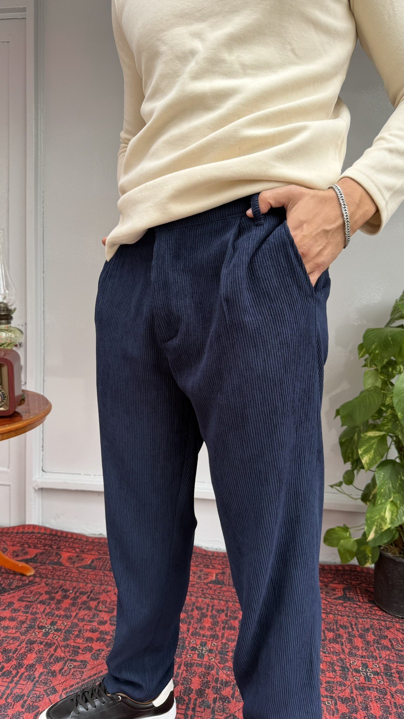 Fitilli Kadife Baggy Pantolon