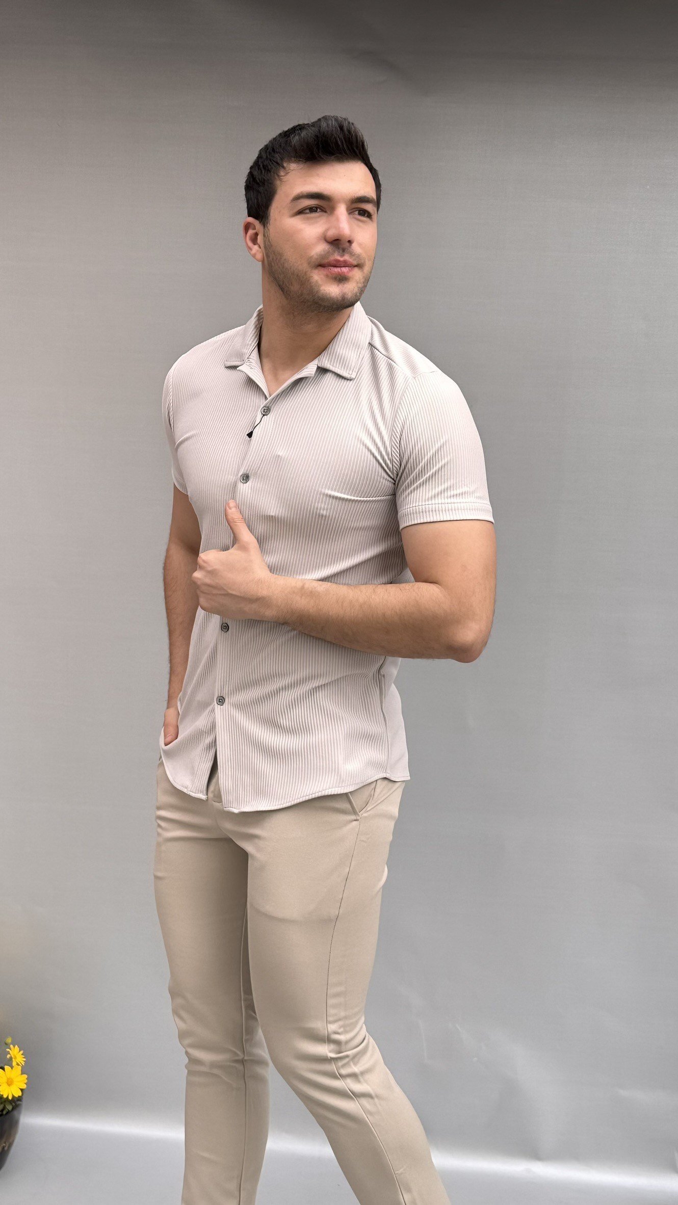 Fitilli Slim Gömlek