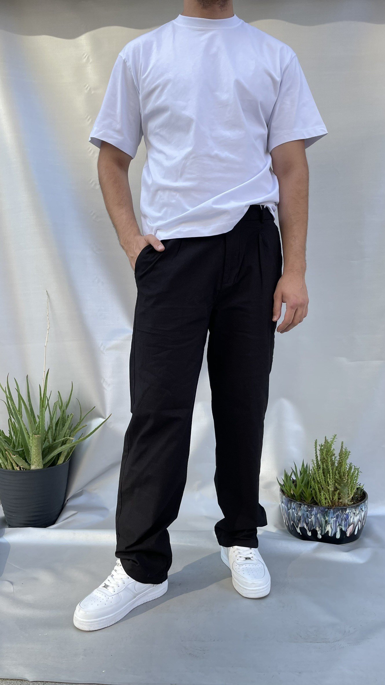 Flank Keten Baggy Pantolon