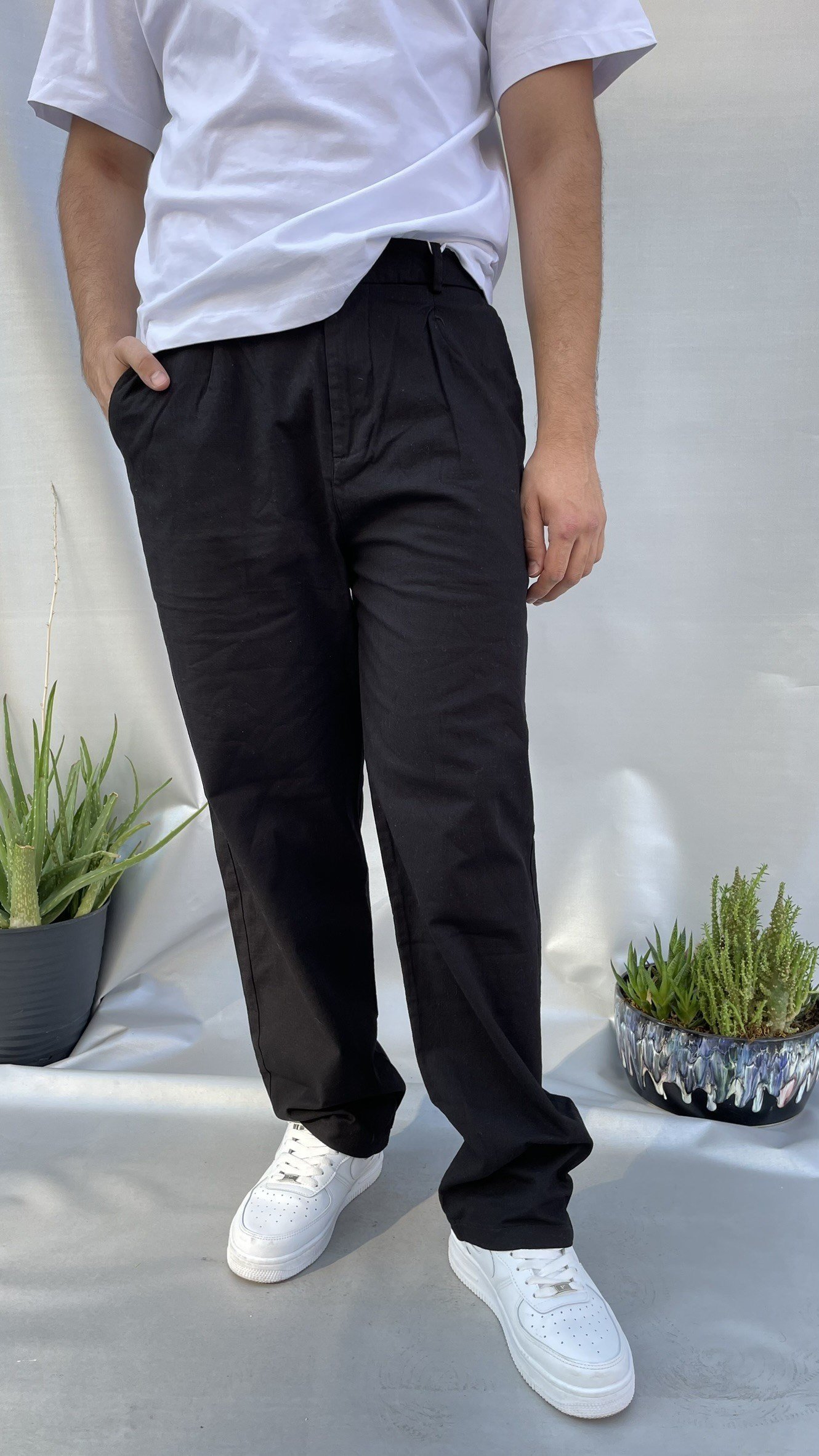 Flank Keten Baggy Pantolon