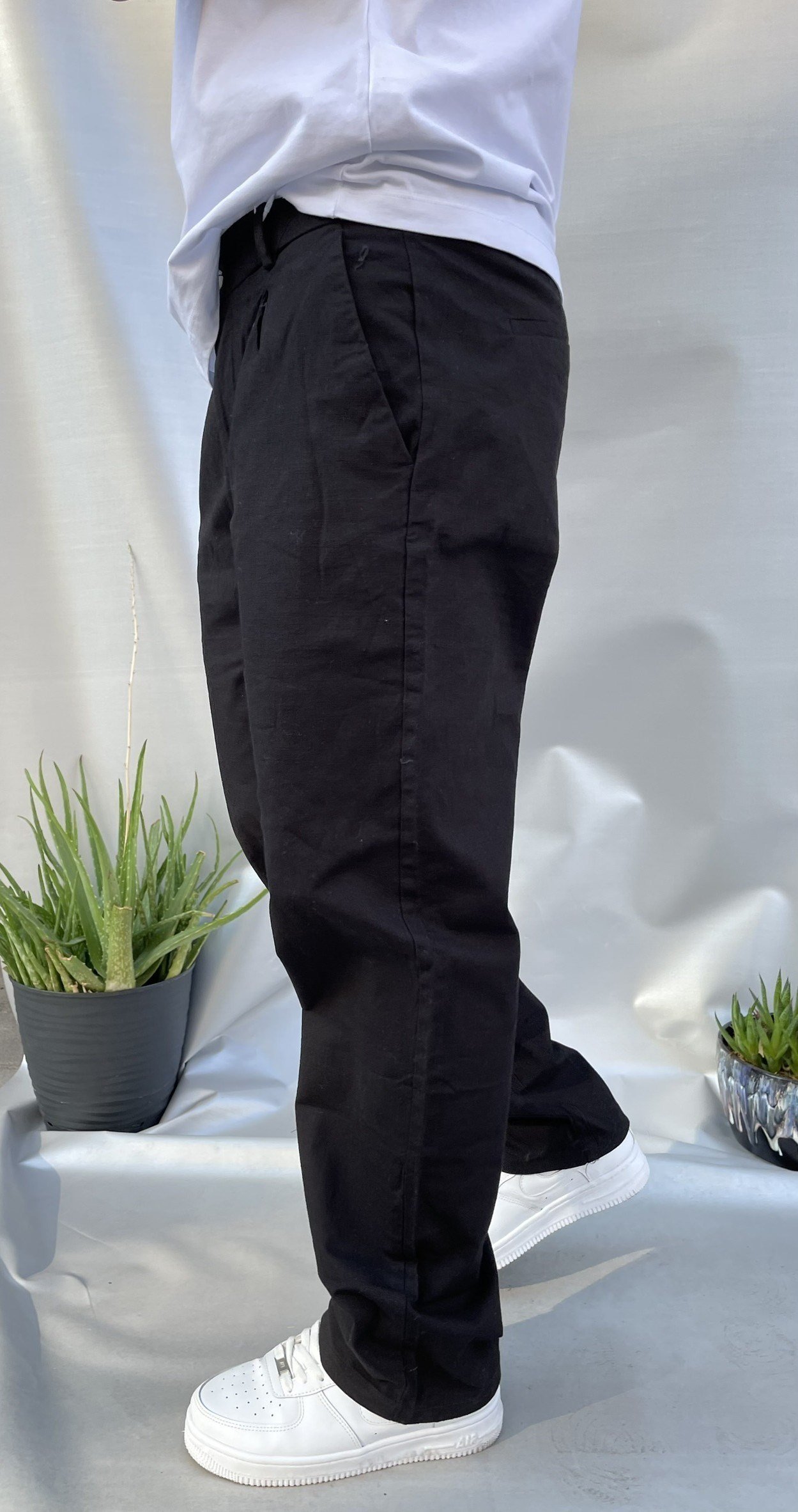 Flank Keten Baggy Pantolon
