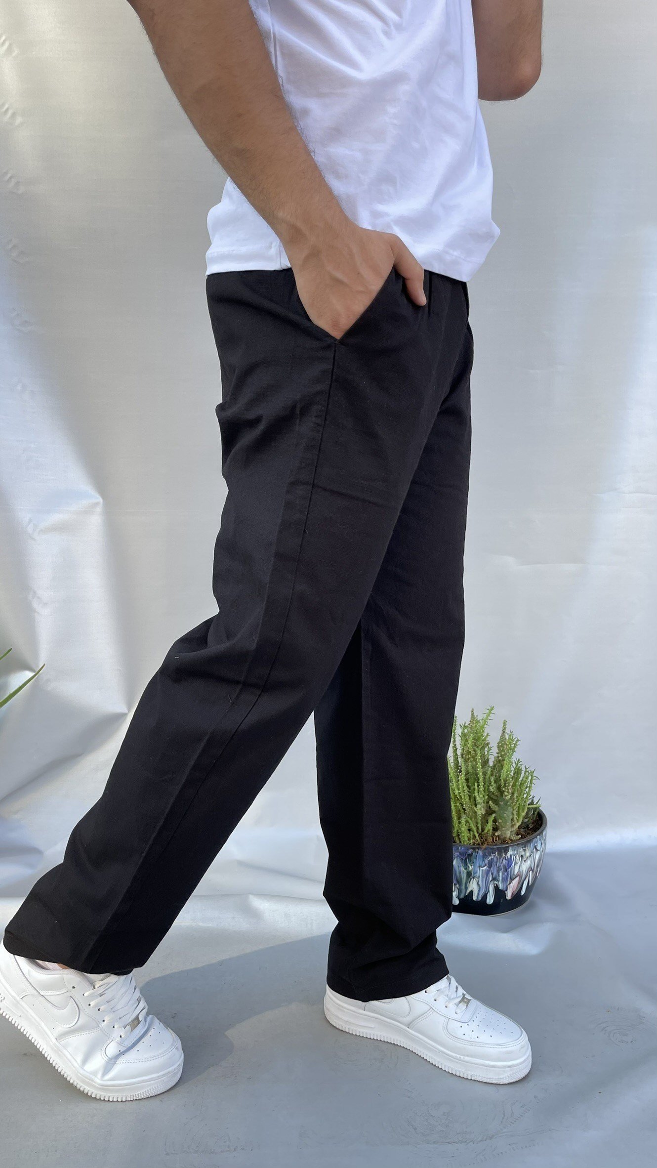 Flank Keten Baggy Pantolon