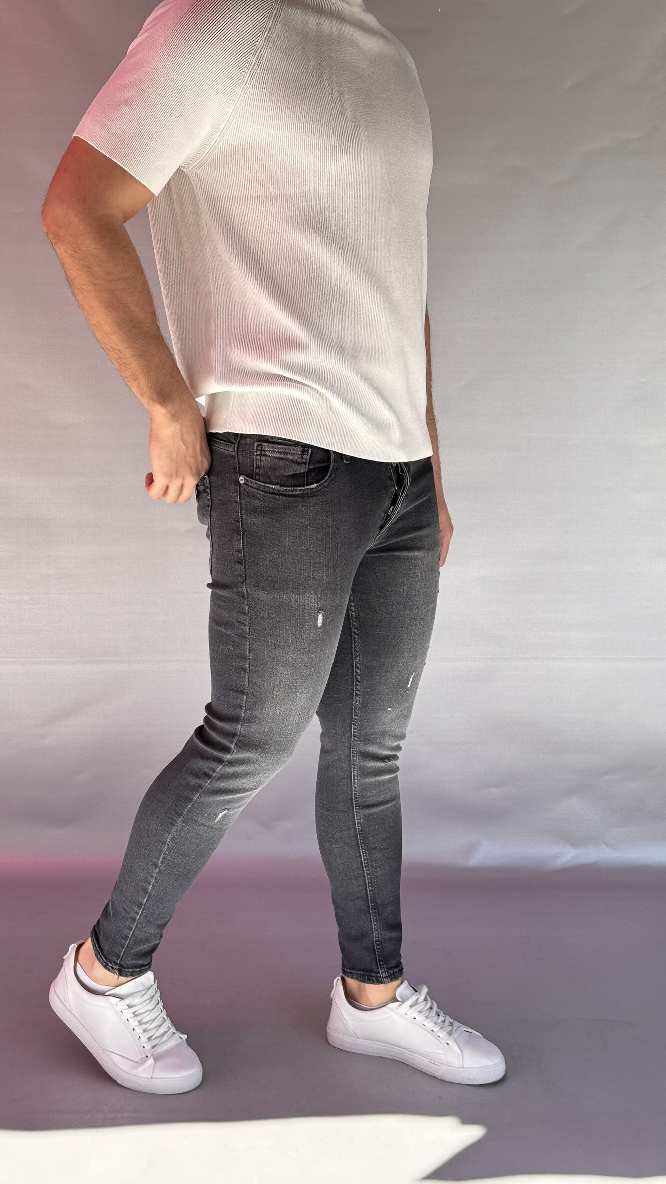 Füme Eskitme Detay Slim Fit Jean