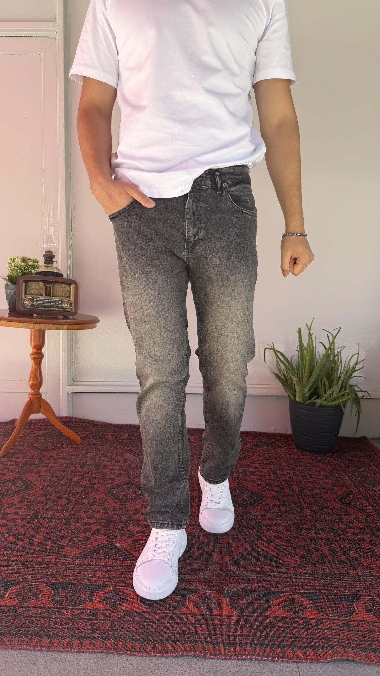 Füme Yıkamalı Regular Jean