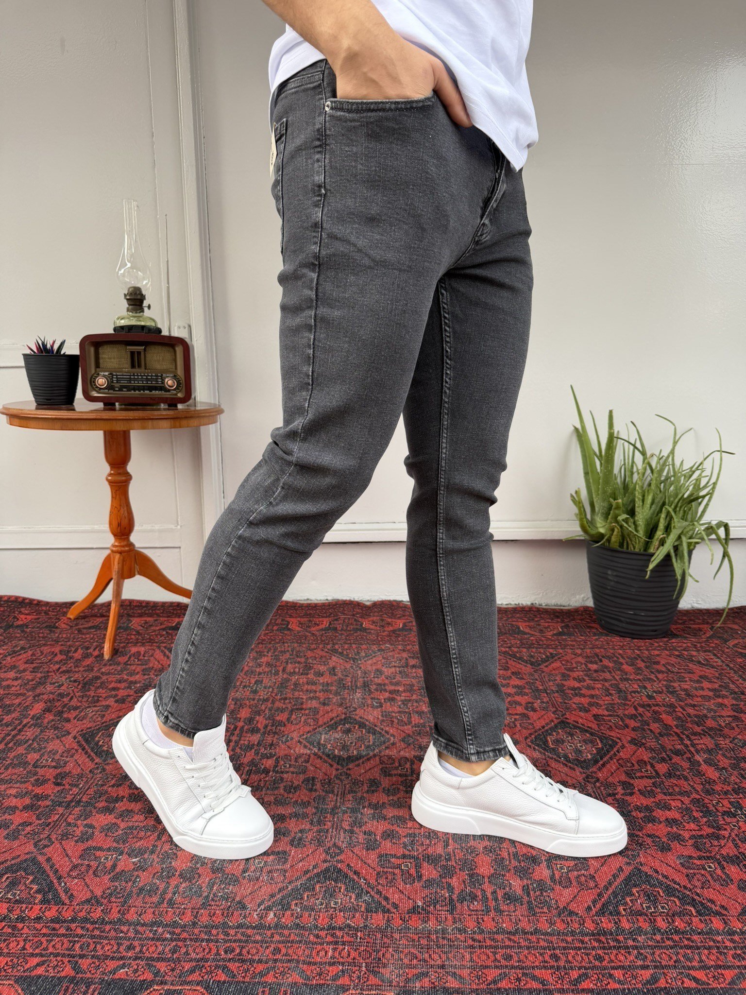 Füme Yıkamalı SkinnyFit Jean