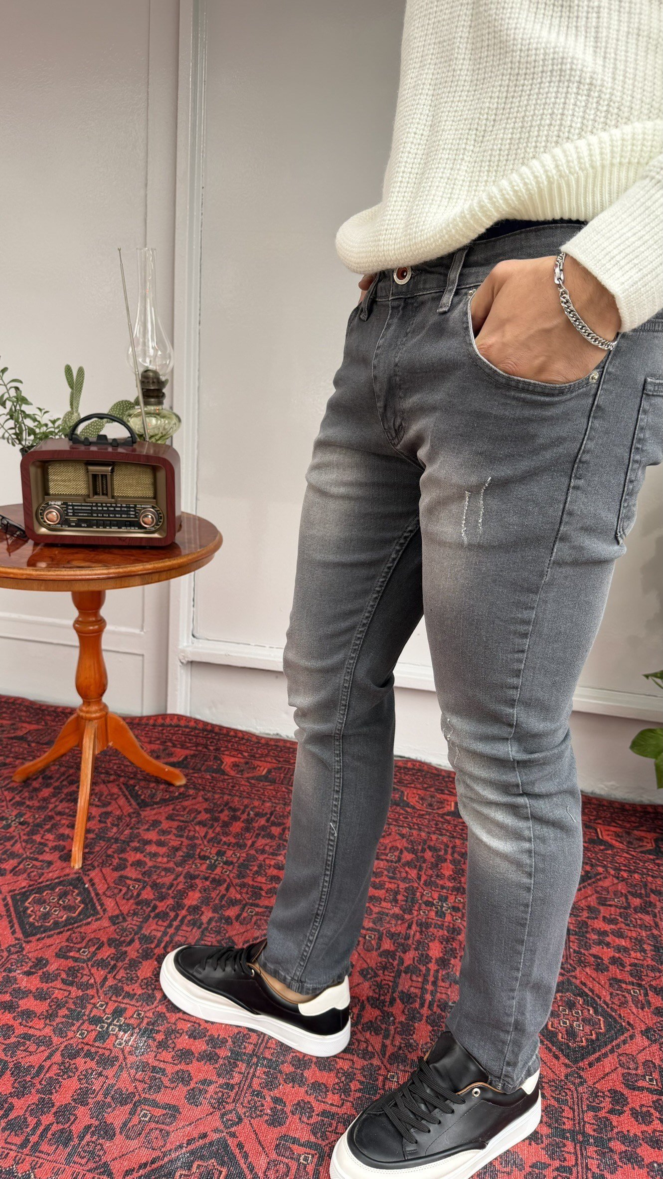 Green Yıkamalı Tırnaklı Skinny Jean