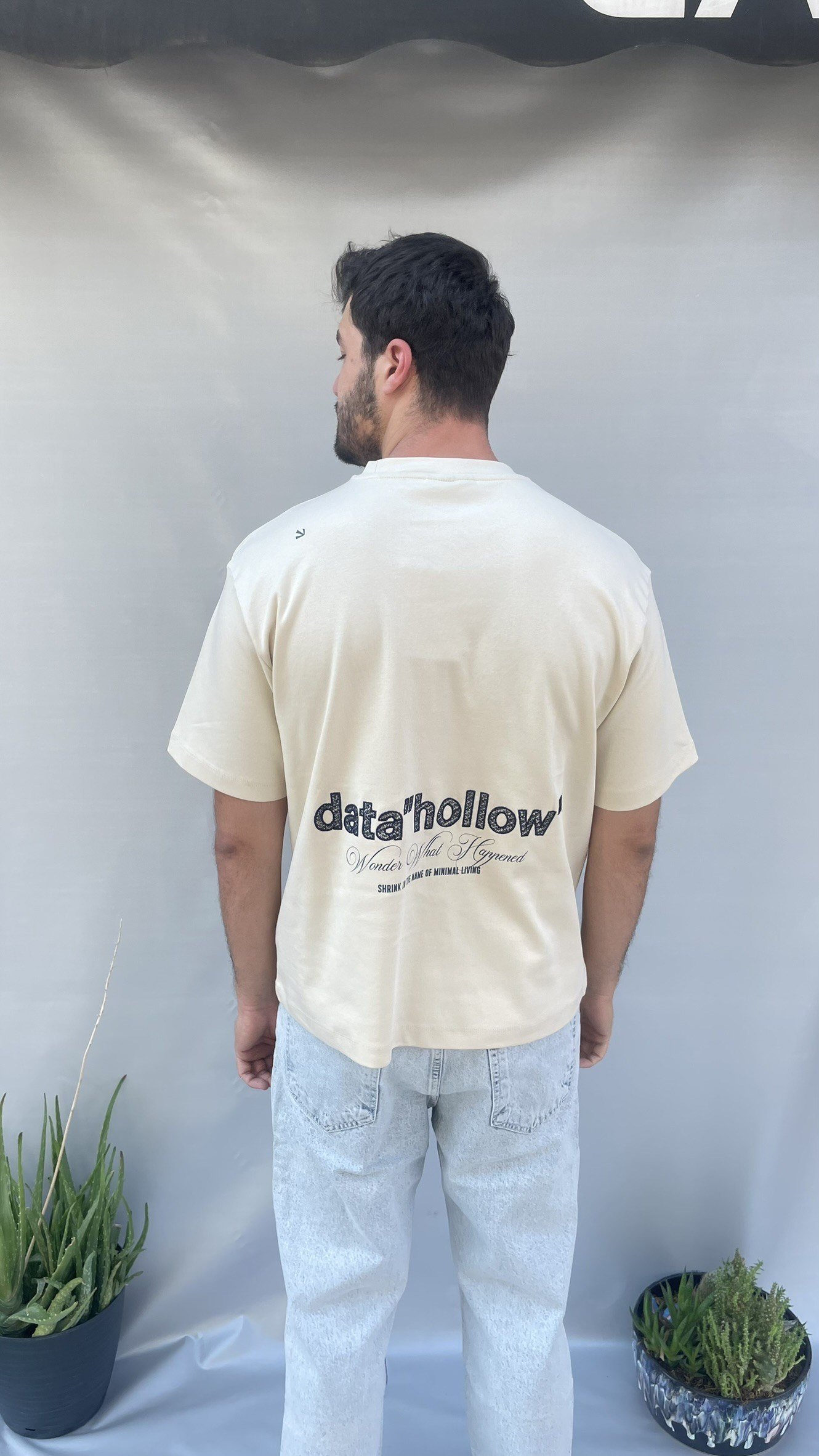 Hollow Nakışlı Oversize T-shirt