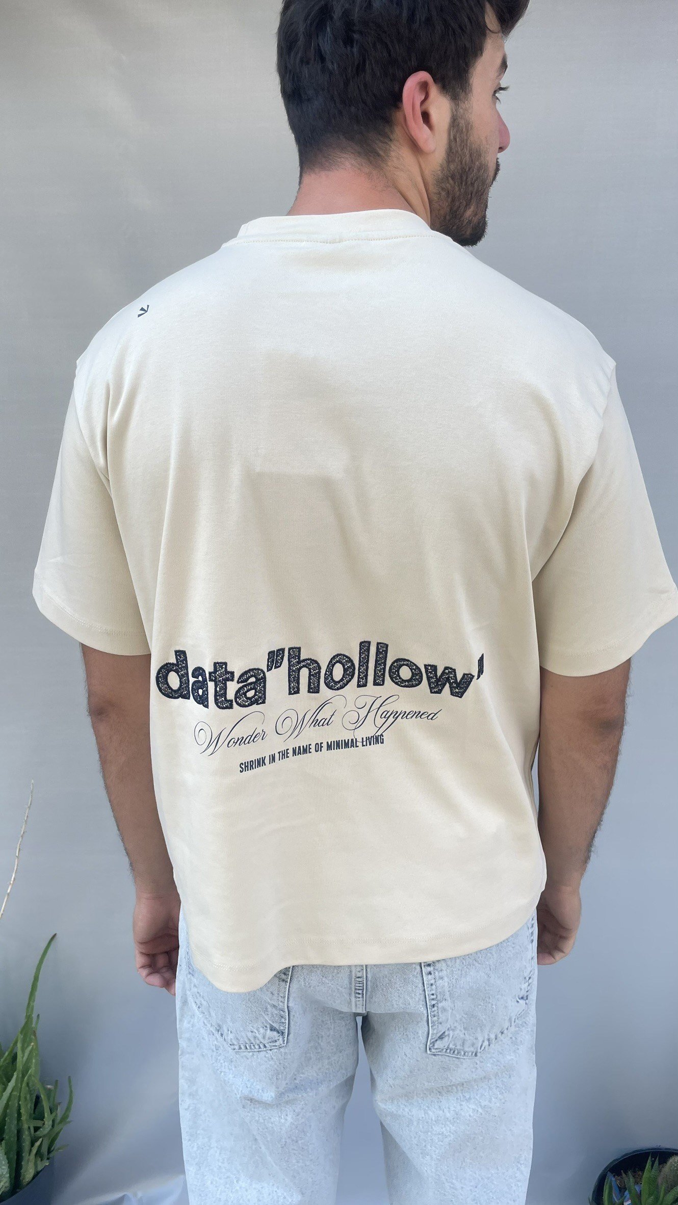 Hollow Nakışlı Oversize T-shirt