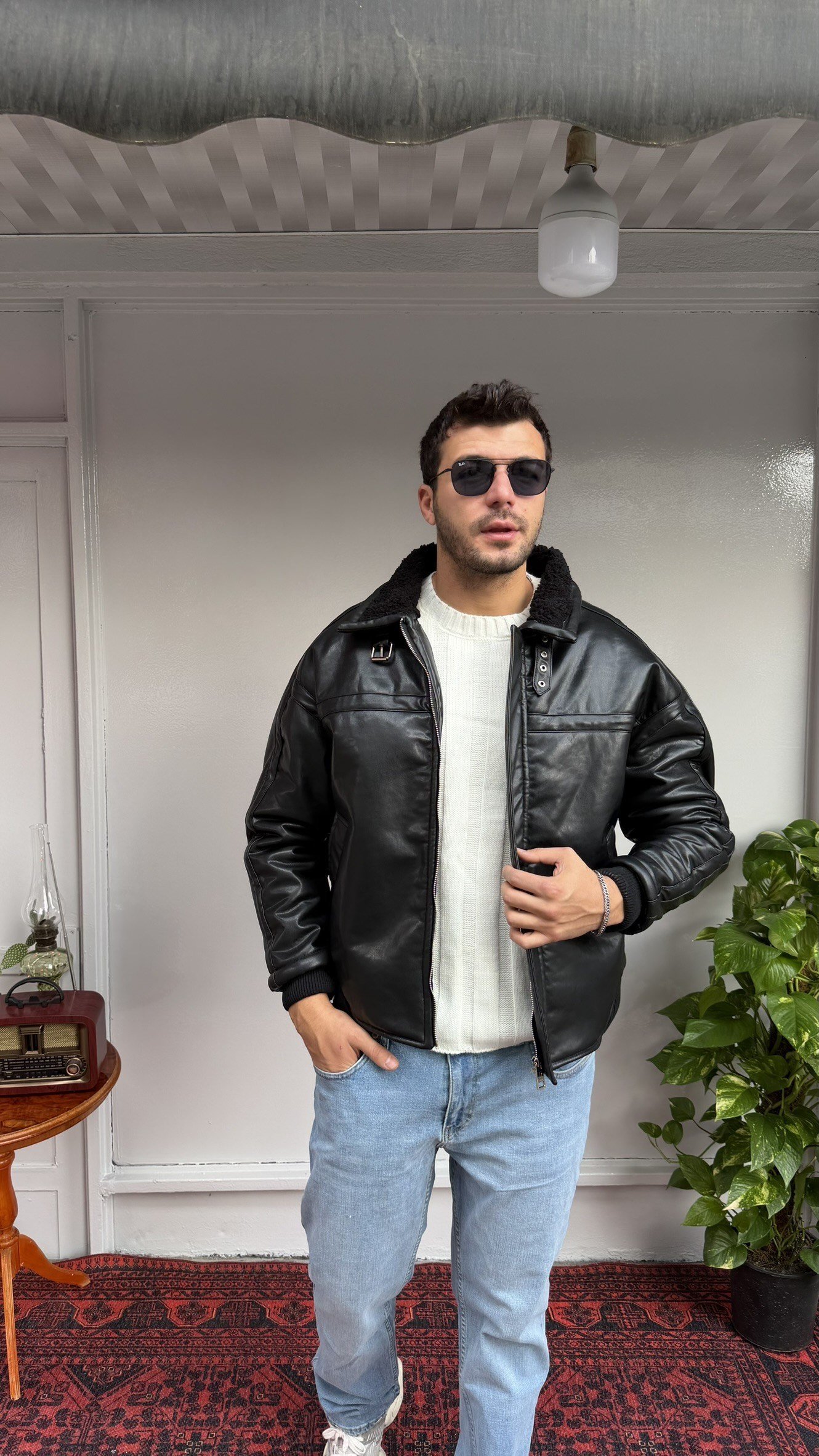 İçi Kürklü Deri Ceket
