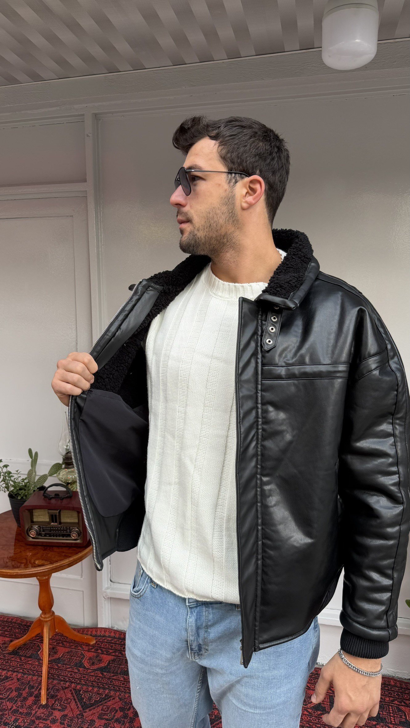İçi Kürklü Deri Ceket
