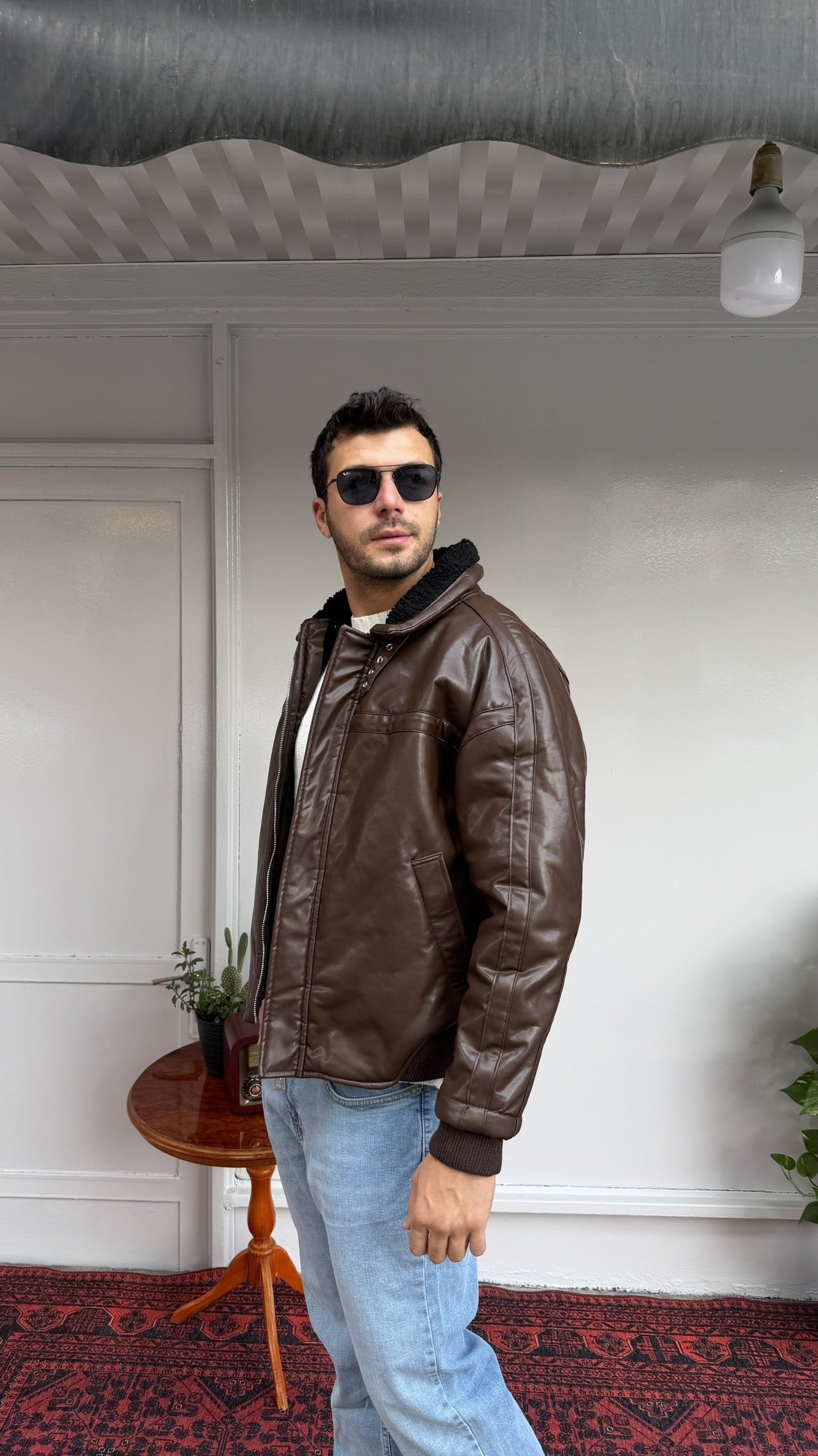 İçi Kürklü Deri Ceket