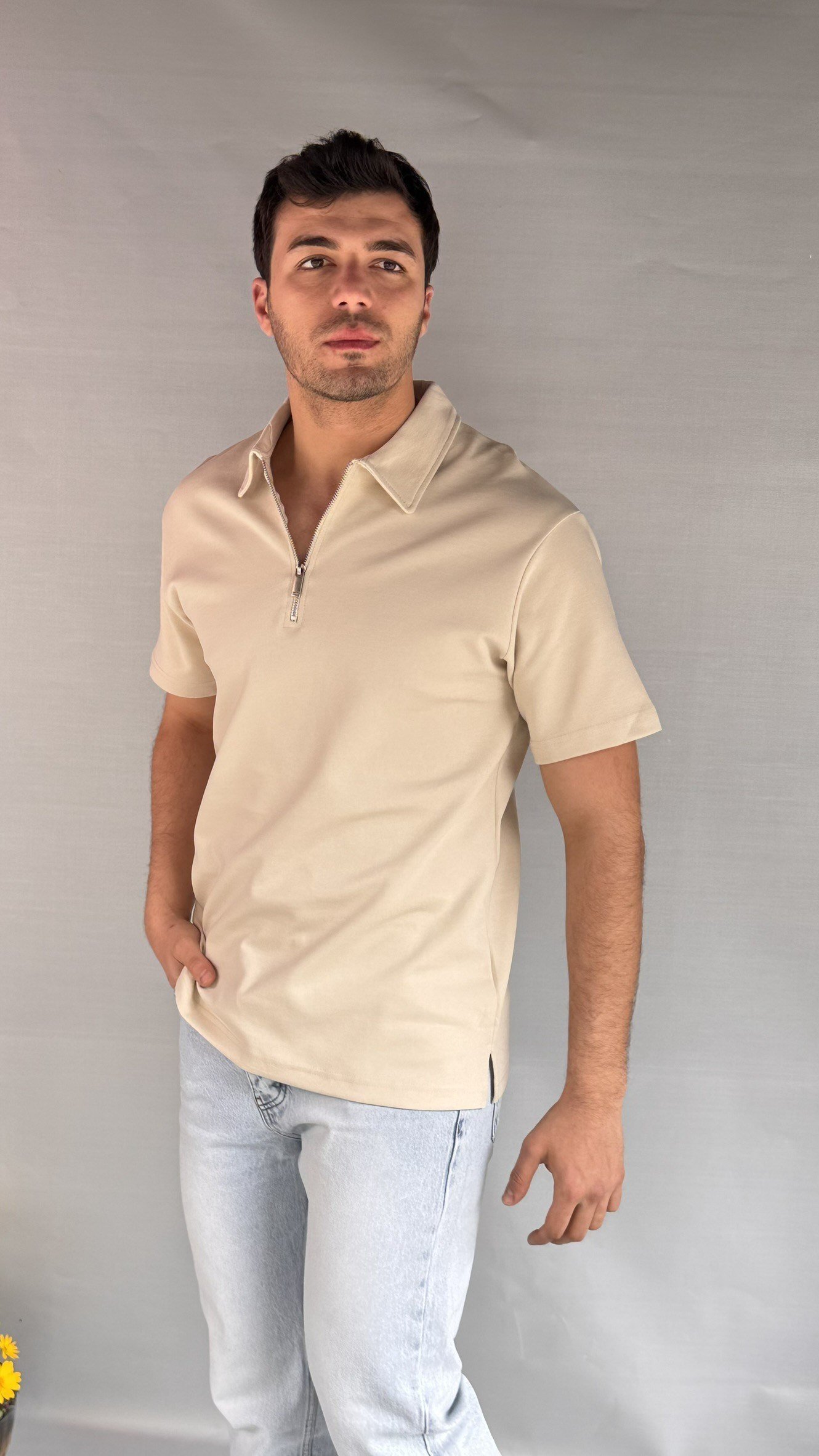 Keps Fermuarlı T-shirt