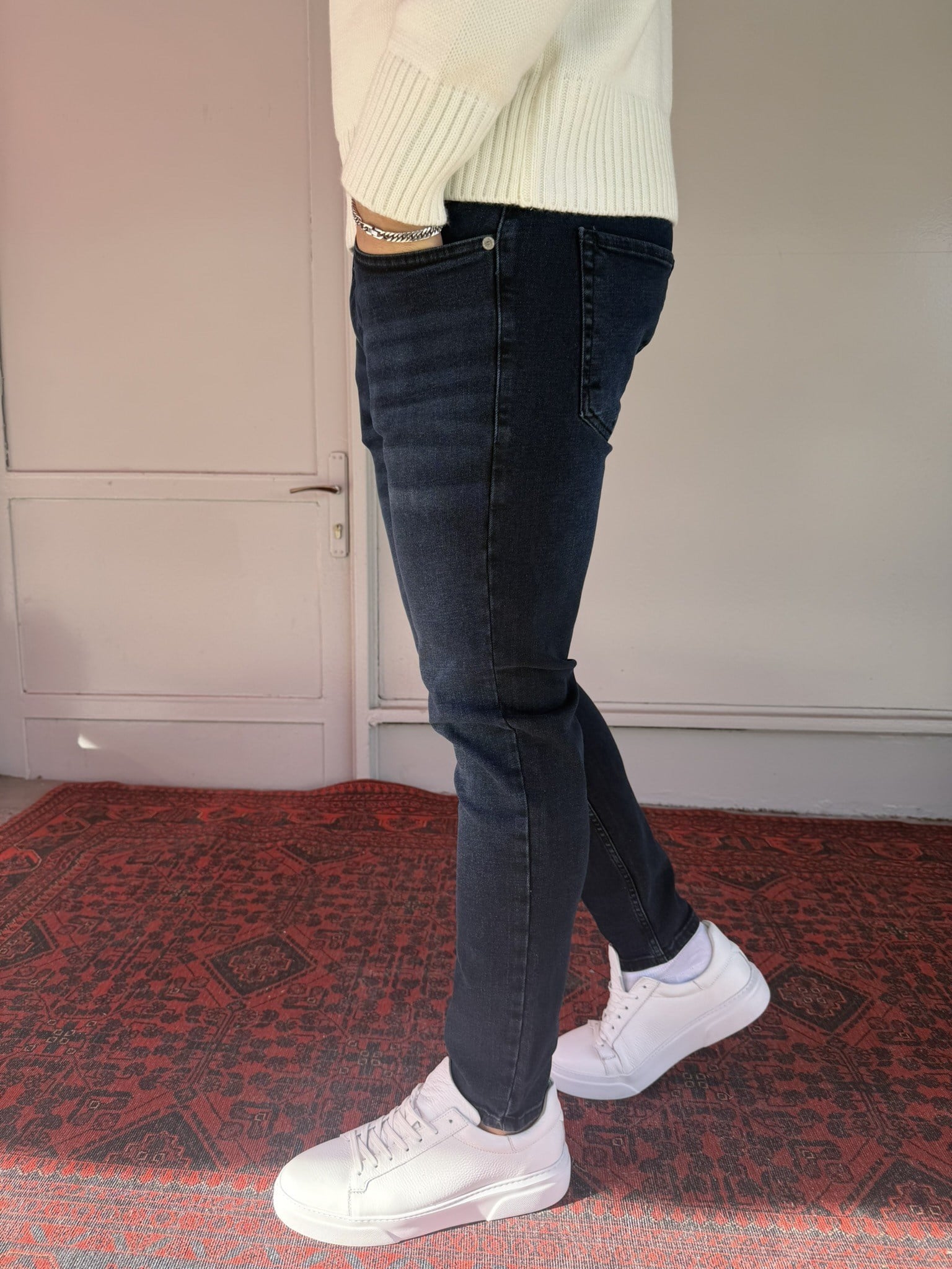 Keps Lacivert Yıkamalı Skinny Jean
