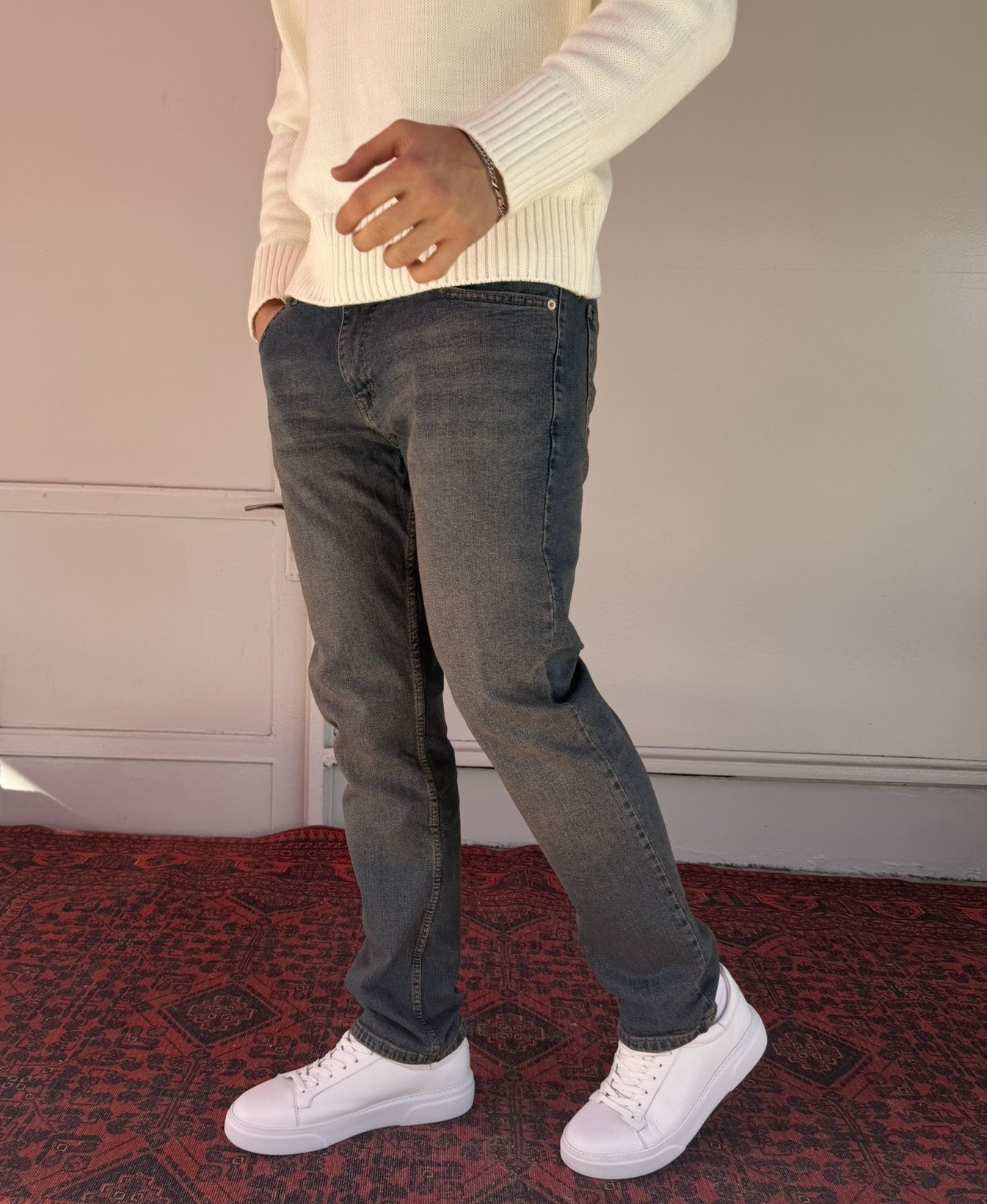 Keps Parmak Yıkamalı Regular Jean